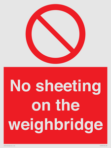 No sheeting on the weighbridge